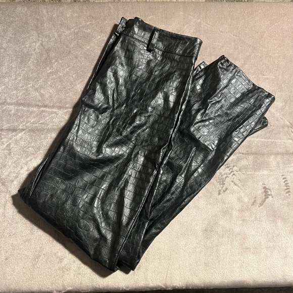 Boohoo Faux Snakeskin Straight Leg Pants - Picture 1 of 3